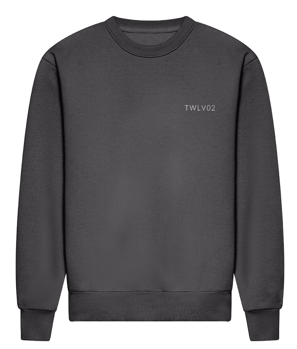 TWLV02 heavyweight black sweatshirt oversized fit