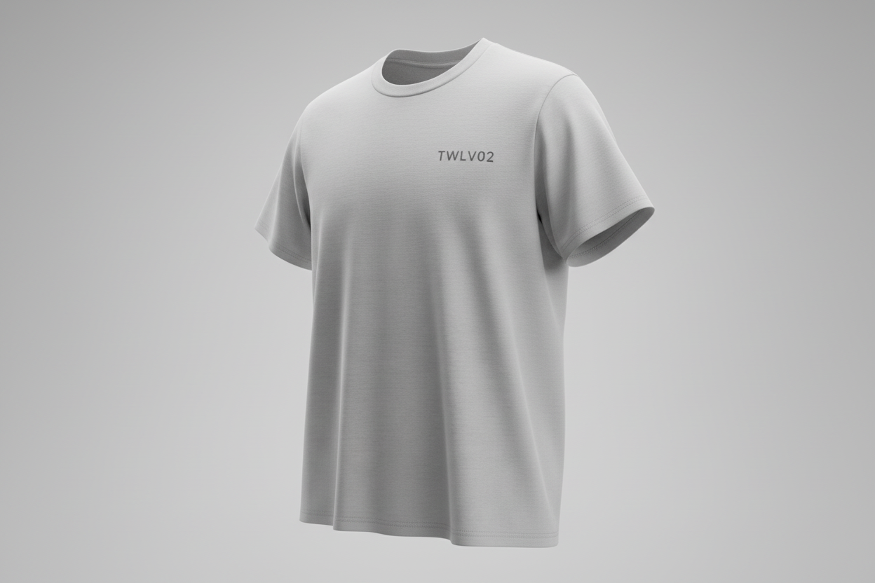 TWLV02 Organic T-Shirt – Cool Heather Grey